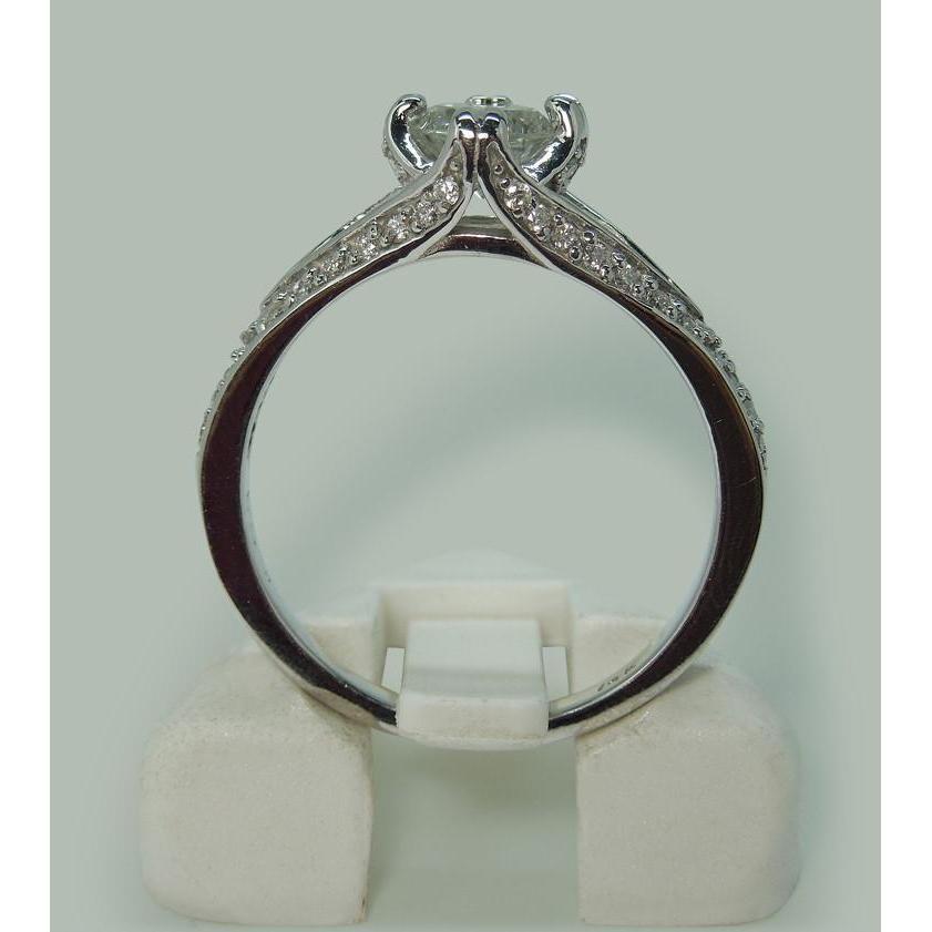 Split Shank Natürliche Diamant Solitaire Mit Akzenten Verlobungsring 1,65 Karat