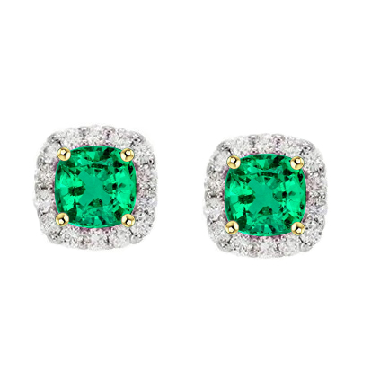 Erdgewonnener Kolumbianischer Smaragd Gemstone Earring – Hauptansicht