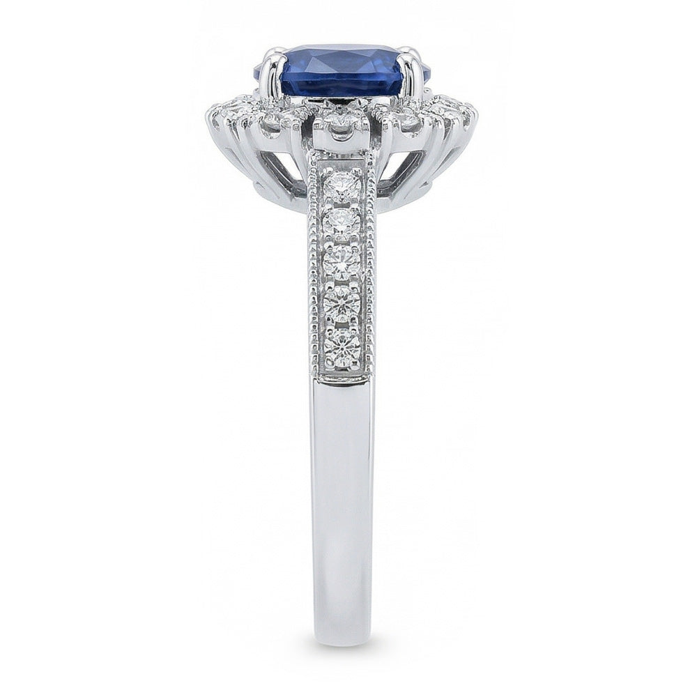 echter round diamant 3.20Karat ring Profilansicht