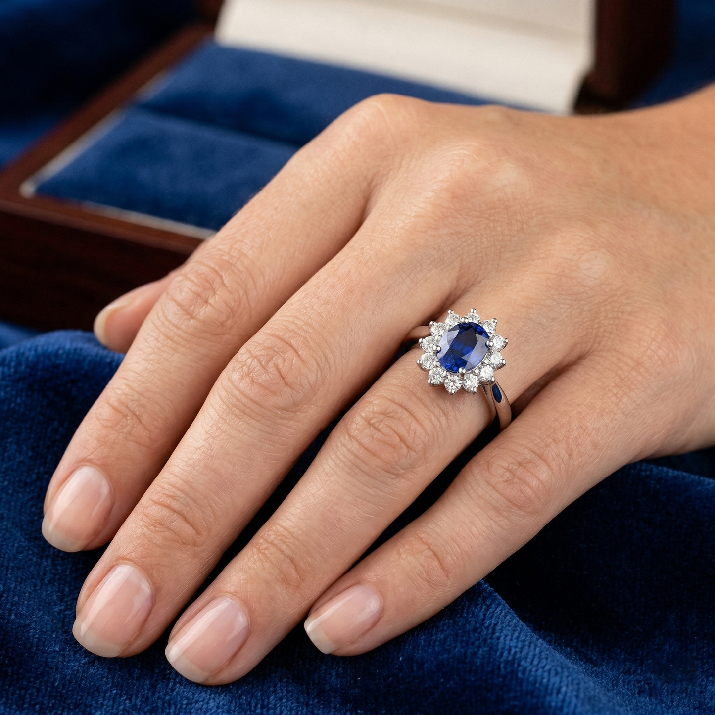 echter oval diamant 2.60Karat ring auf Weiß