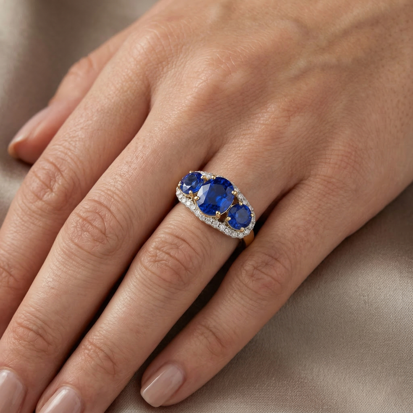 echter oval diamant 6Karat ring mit Diamantbesatz