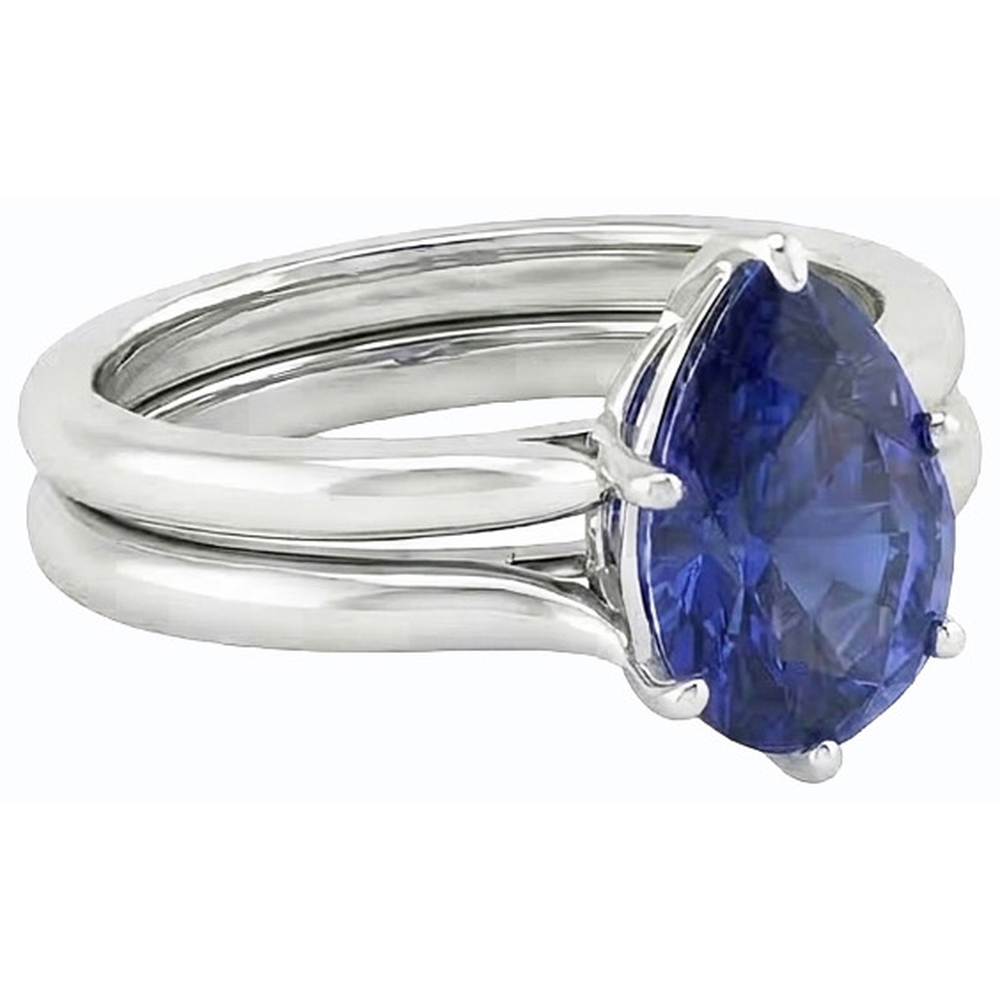 echter pear diamant 2Karat ring auf Weiß