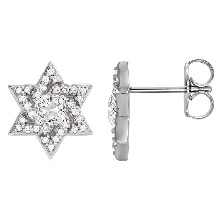 Diamant Ohrringe 5,25-Karat 14K Weißgold – Frontansicht