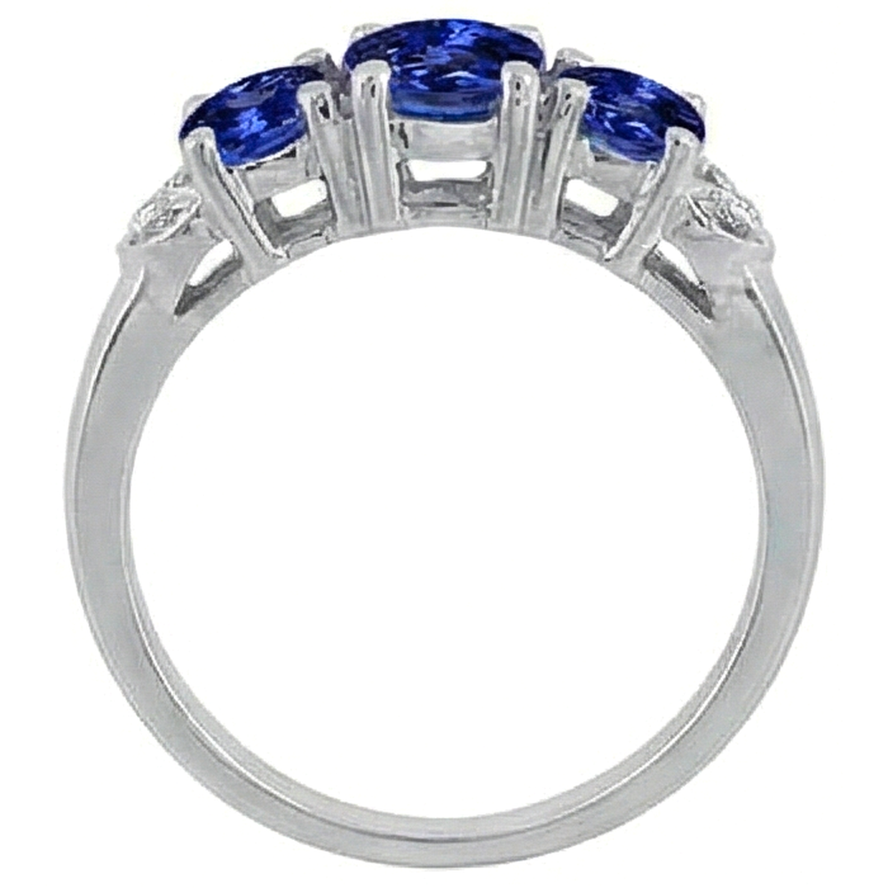 Tansanit AAA runder Diamant 2,75 Karat Ring Edelsteinschmuck