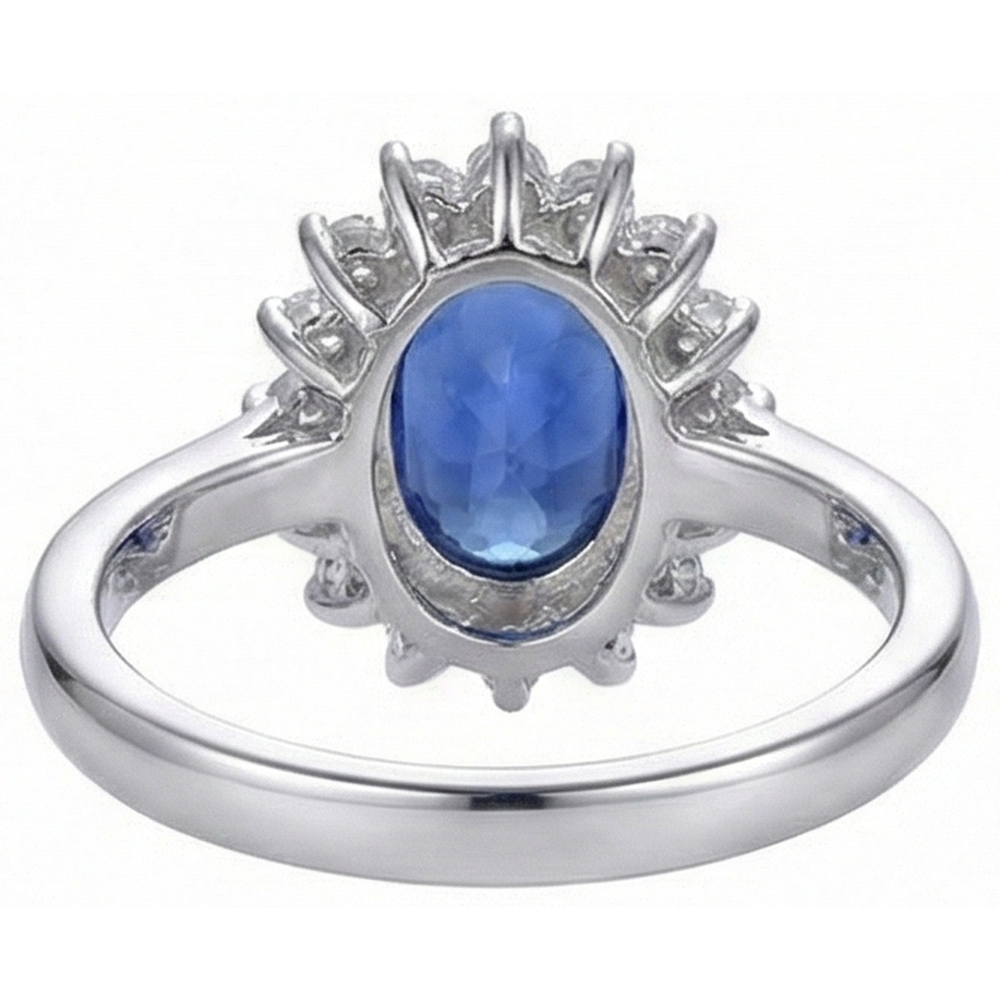 echter oval tansanit 4.00Karat ring auf Weiß