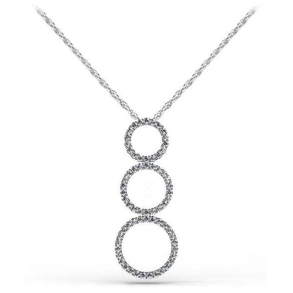 Triple 8 Kt Natürliche Diamanten Im Rundschliff Kreis Anhänger Halskette Weißgold 14K