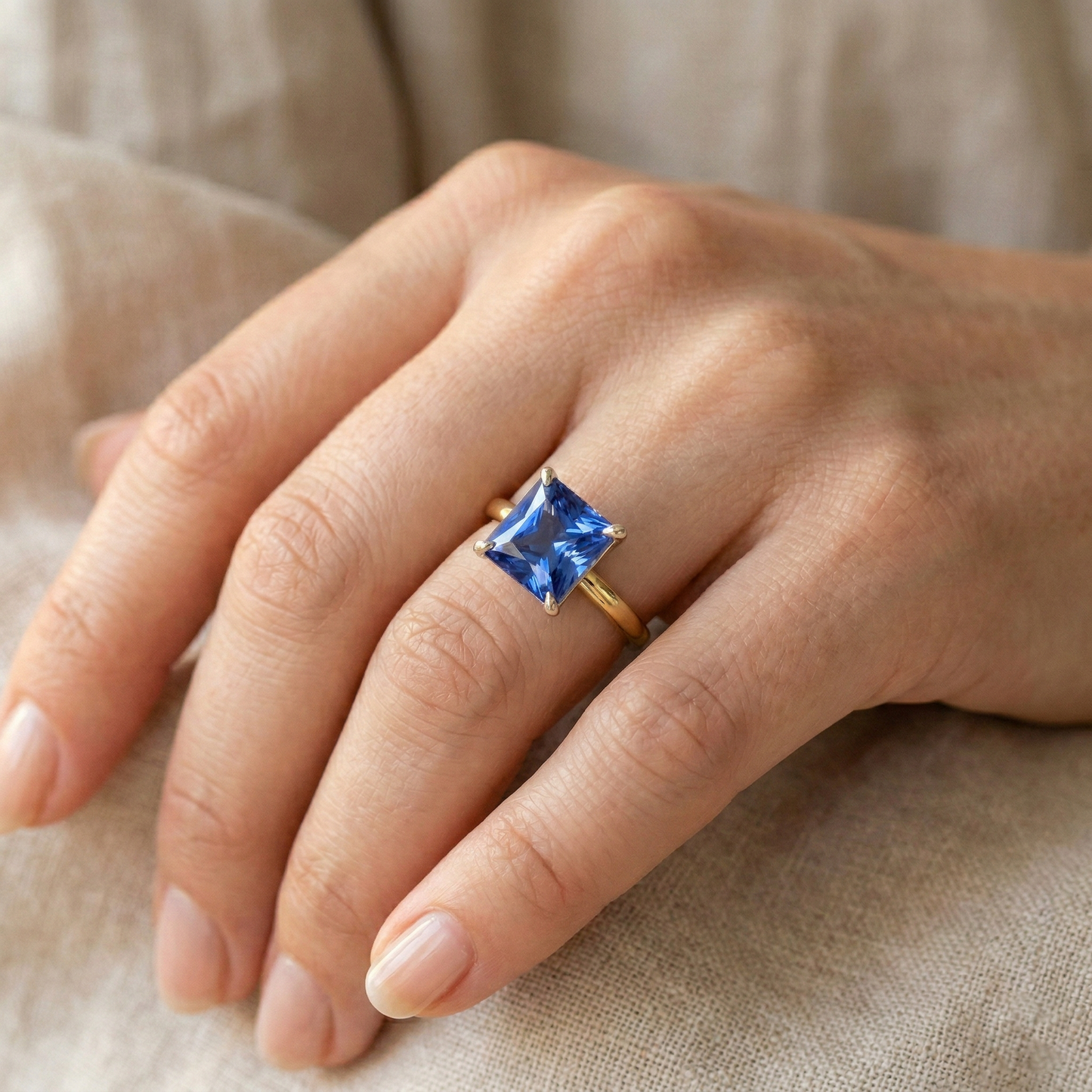 echter radiant diamant 1.50Karat ring auf Weiß