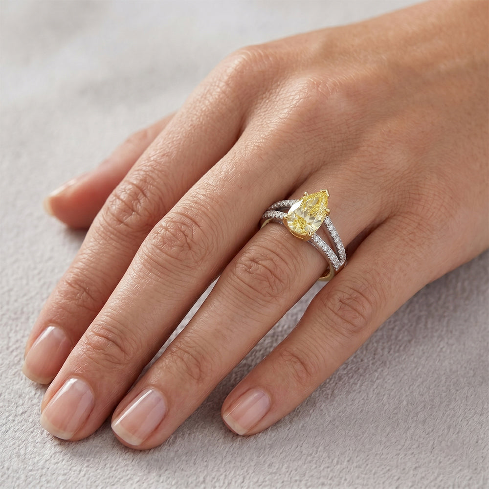 VVS Reinheit Statement-Ring – Kanariengelber Diamant 1,75 Karat