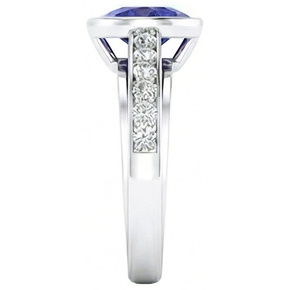 echter round diamant 3.50Karat ring Profilansicht