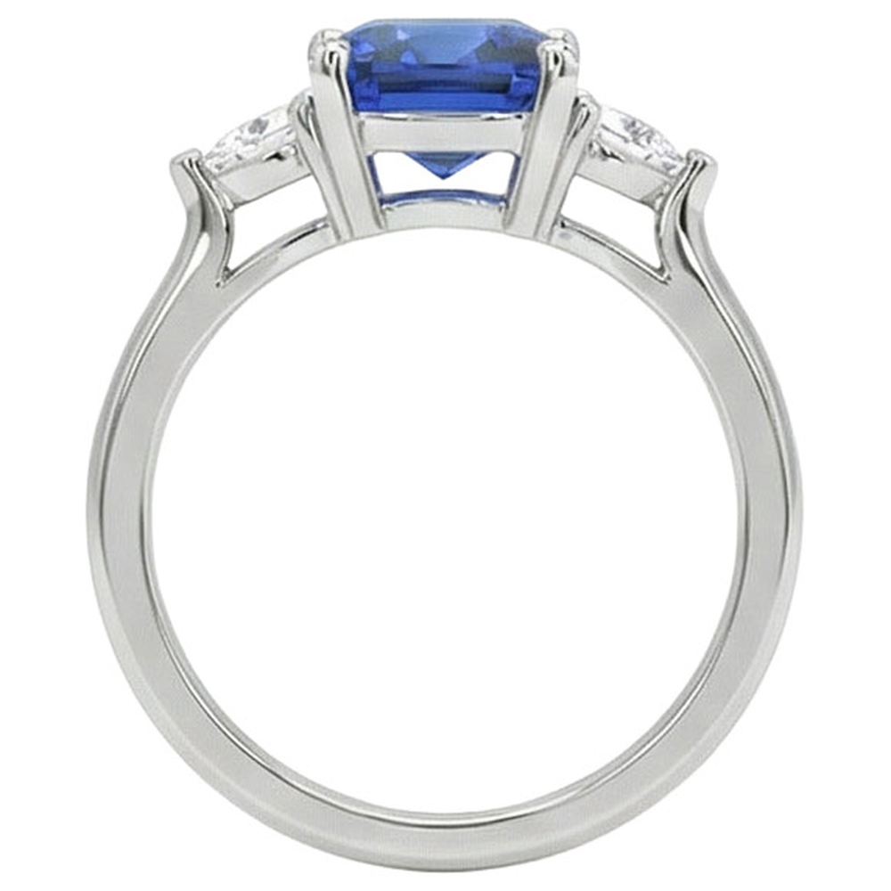 echter cushion diamant 2.75Karat ring Profilansicht