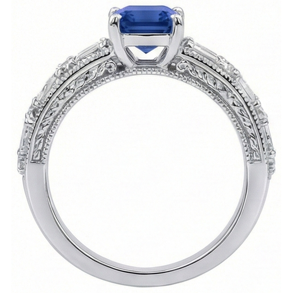 echter asscher diamant 4.50Karat ring Profilansicht