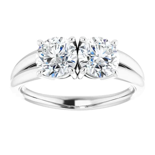 Verlobungsring Aus Echt Diamant Zwei Steinen