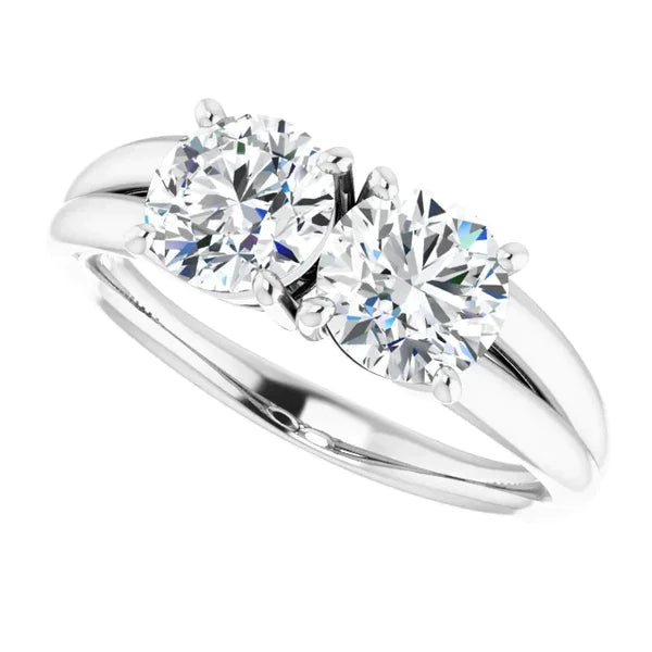 Verlobungsring Aus Echt Diamant Zwei Steinen