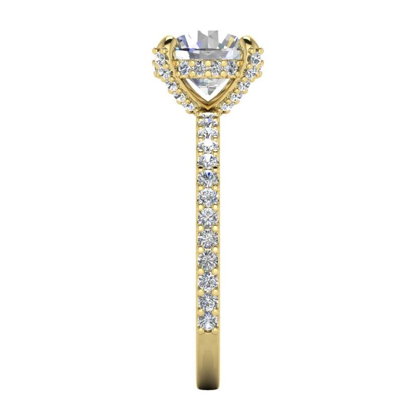 Versteckt Halo Ring Mit Rund Pave Echt Diamant