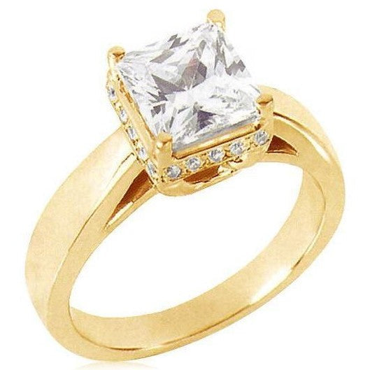 echter princess diamant 2Karat ring Vorderansicht