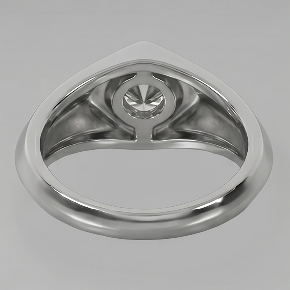 Weiß Gold Herren Ring Mit Echt Diamant