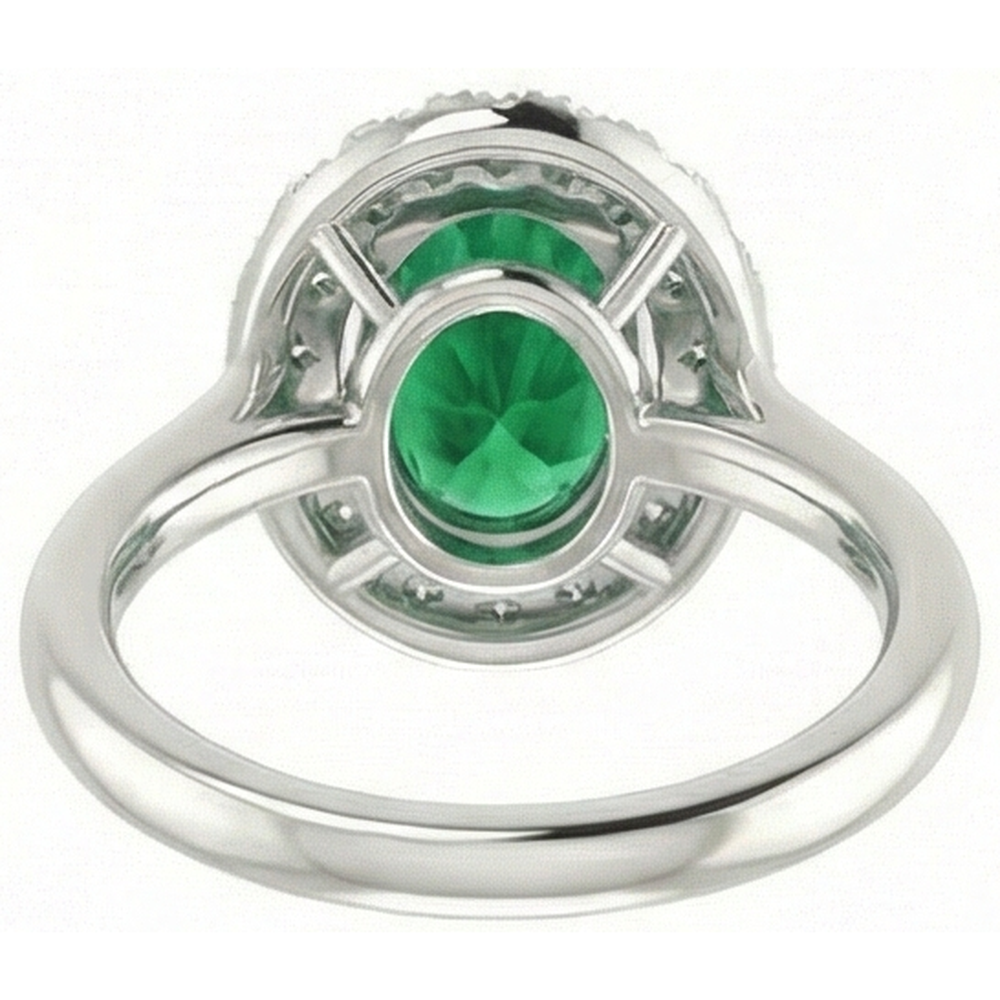 echter oval diamant 3.70Karat ring auf Weiß