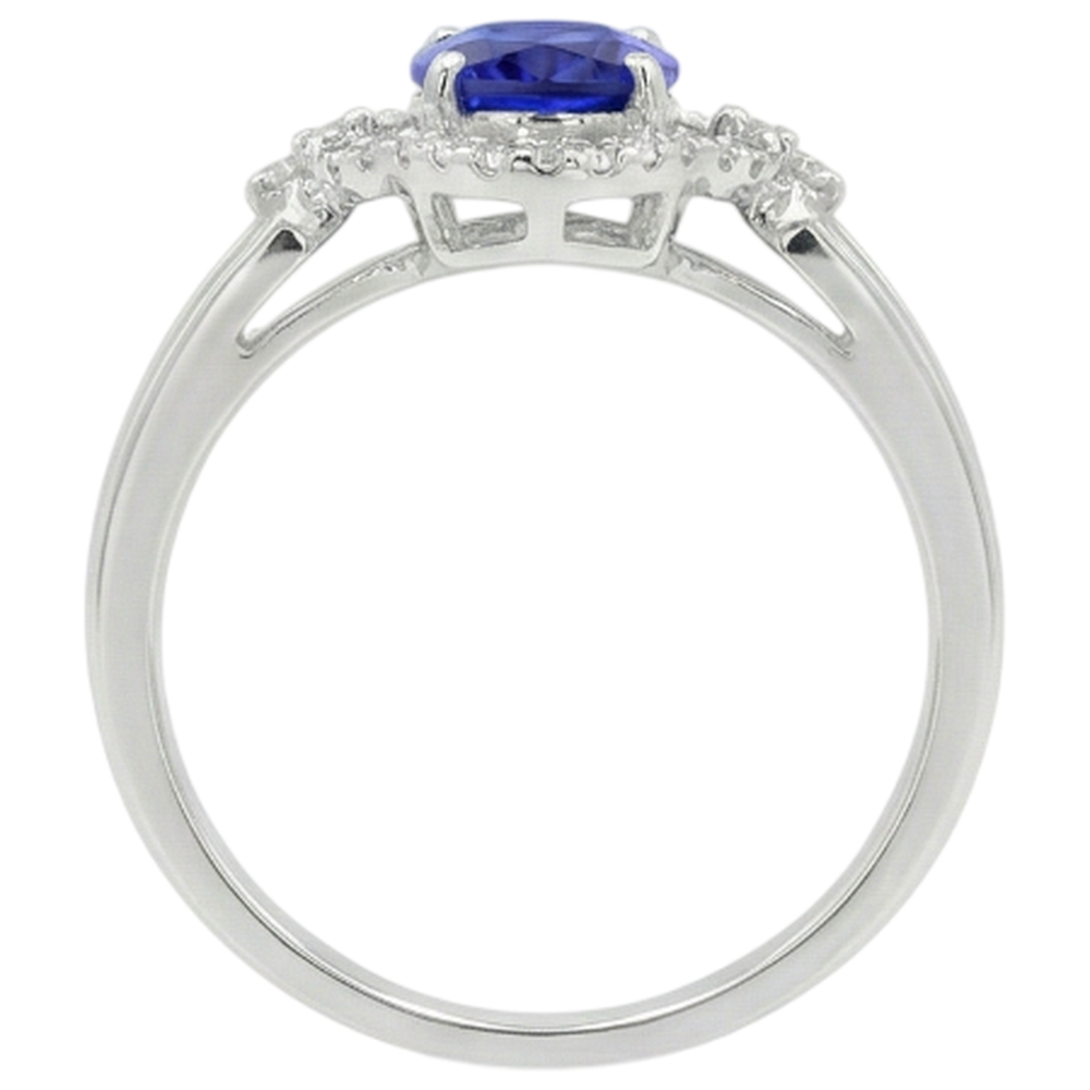 echter oval tansanit 6.70Karat ring auf Weiß