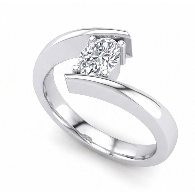 echter oval diamant 1.25Karat ring mit Diamantbesatz