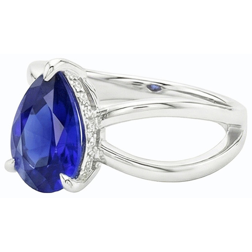 echter pear diamant 2.50Karat ring auf Weiß