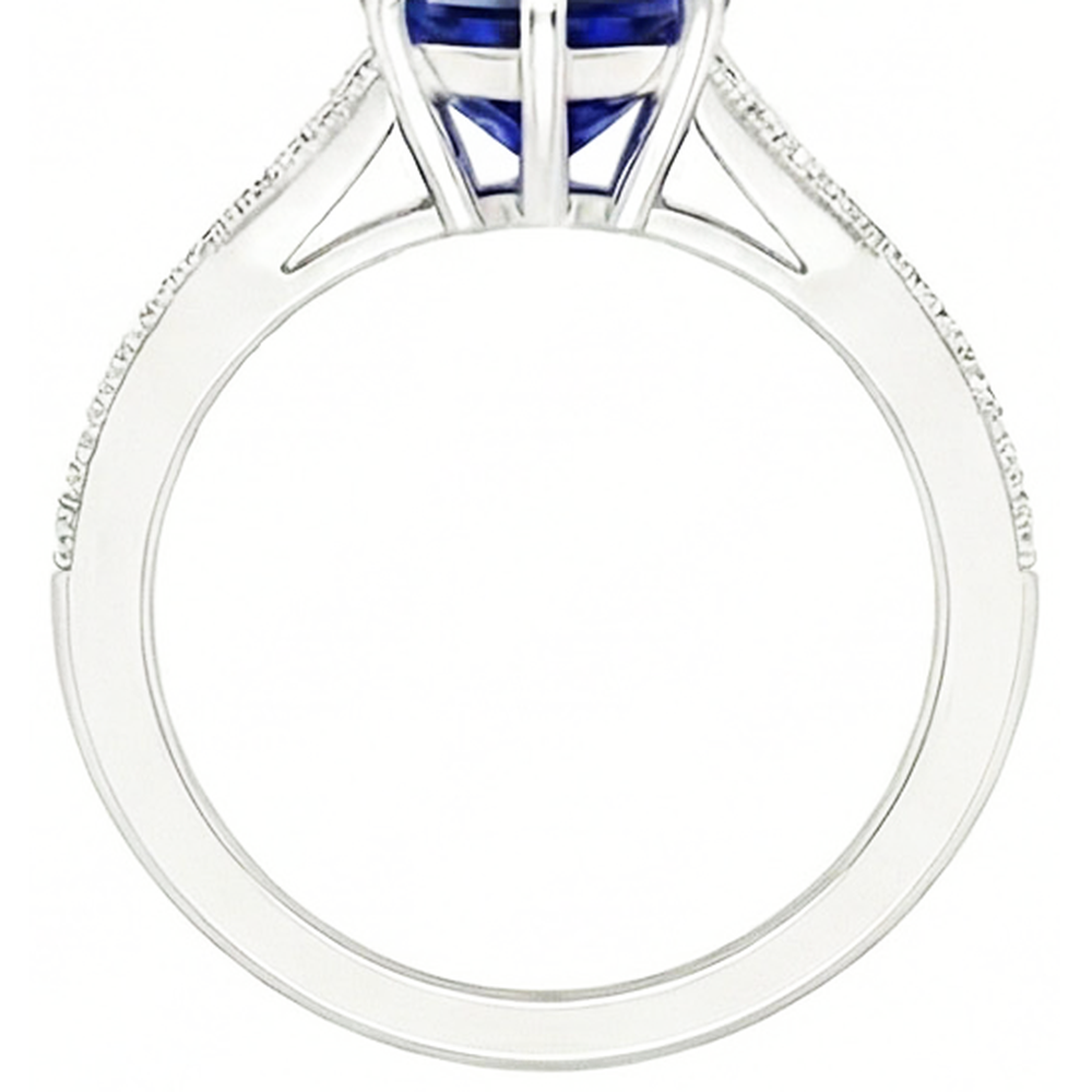 echter round diamant 4Karat ring Profilansicht