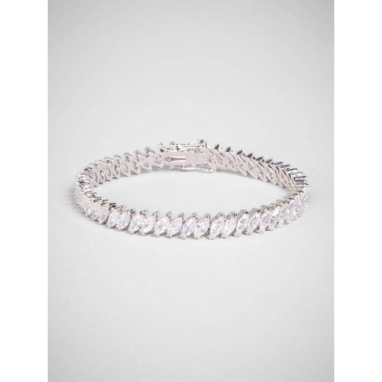 Weißgold 14K 20 Karat Marquise Echt Diamanten Tennisarmband Neu