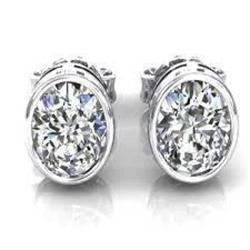 echter round diamant 2Karat ohrring Vorderansicht