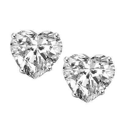 Weißgold 14K Herzschliff Natürliche Diamant 3 Karat Ohrstecker Damen Ohrringe