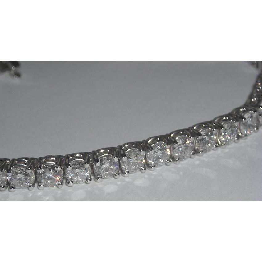Weißgold 14 Karat 9,50 Karat Runde Natürliche Diamanten Tennisarmband Neu