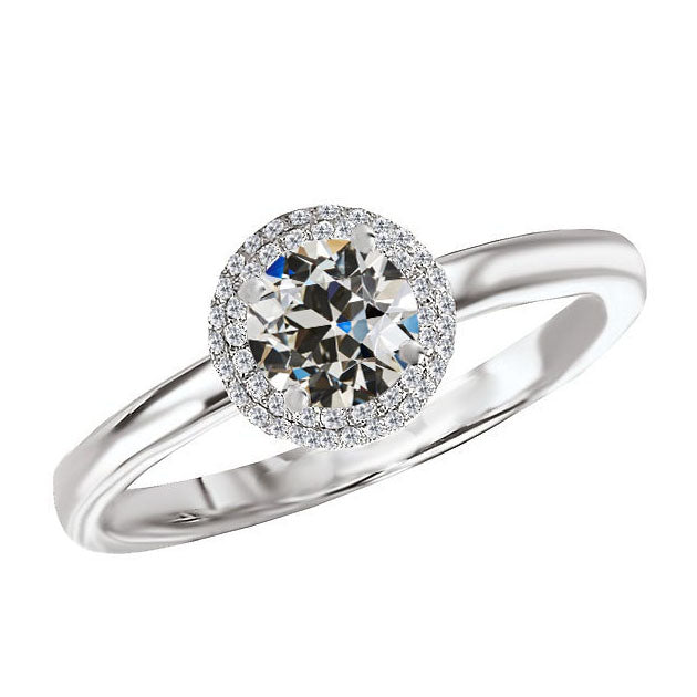 Naturreiner Diamant Halo-Verlobungsring – Hauptansicht