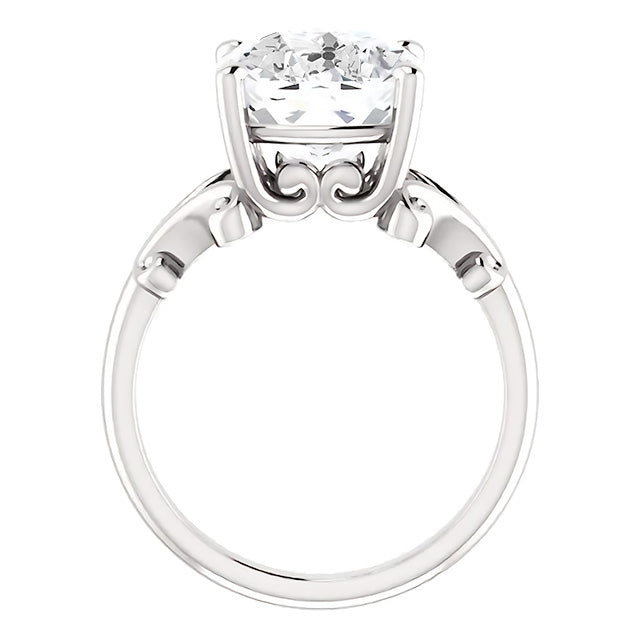 Diamant Solitär-Verlobungsring 5-Karat 14K Weißgold – Seitenansicht