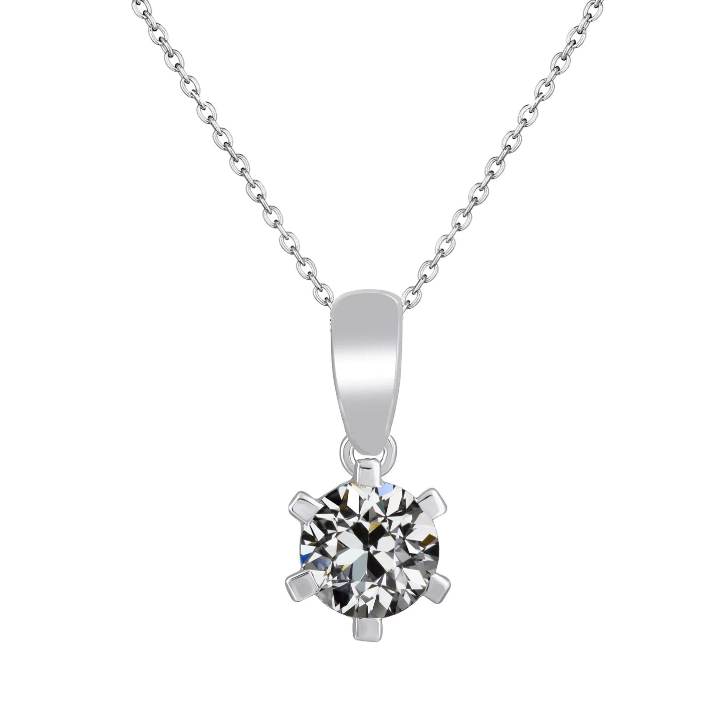 Diamant Antik-Kissen-Schliff Anhänger in 14K Weißgold – Hauptansicht