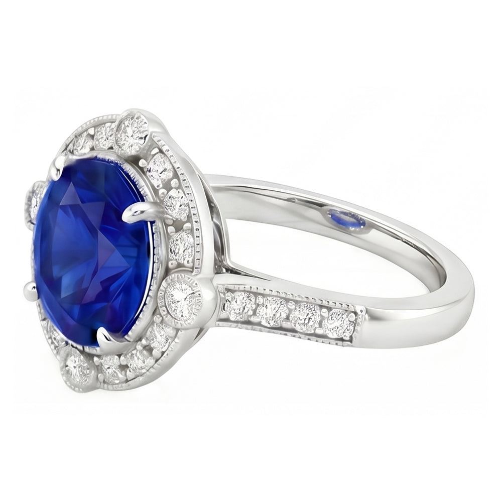 echter round diamant 5.60Karat ring Profilansicht