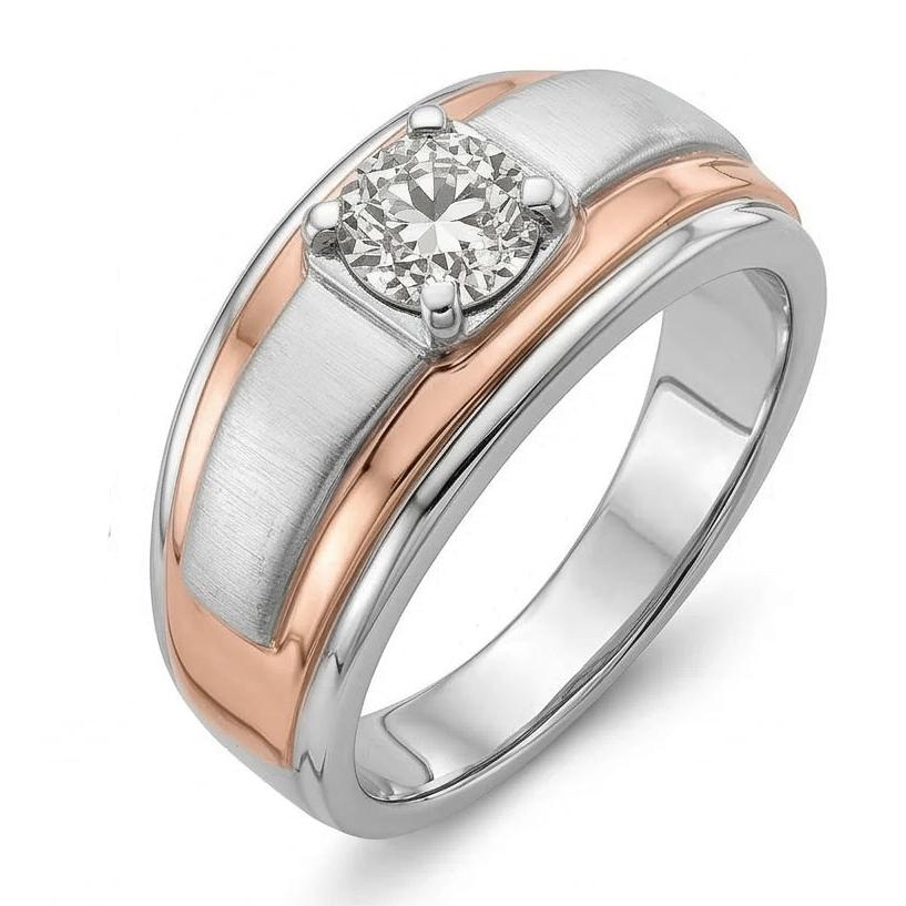 echter round diamant 1Karat ring Profilansicht