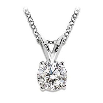1,5 Karat Runder Echt Diamant Solitär Anhänger Weißgold Damen Schmuck
