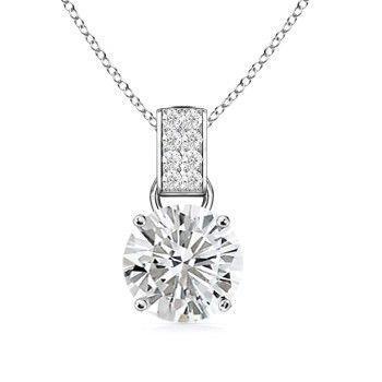 1.65 Karat runder Solitär-Echte Diamant-Anhänger Weißgold Edelschmuck