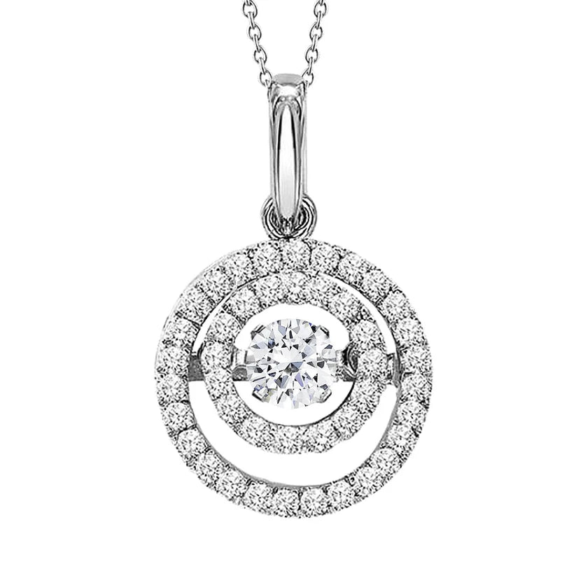 2,70 Karat Circle Style Anhänger Halskette Echte Diamanten Weißgold 14K