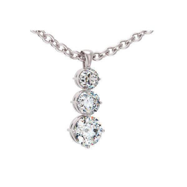2.25 Karat Brillantschliff Echte Diamant Anhänger Halskette Weißgold 14K
