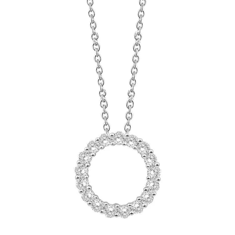2.50 Karat Echte Diamanten im Rundschliff Damen Anhänger Halskette Weißgold 14K