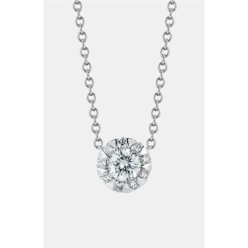2.85 Ct Wunderschöne Halskette Mit Echt Diamantanhänger im Rundschliff Neu
