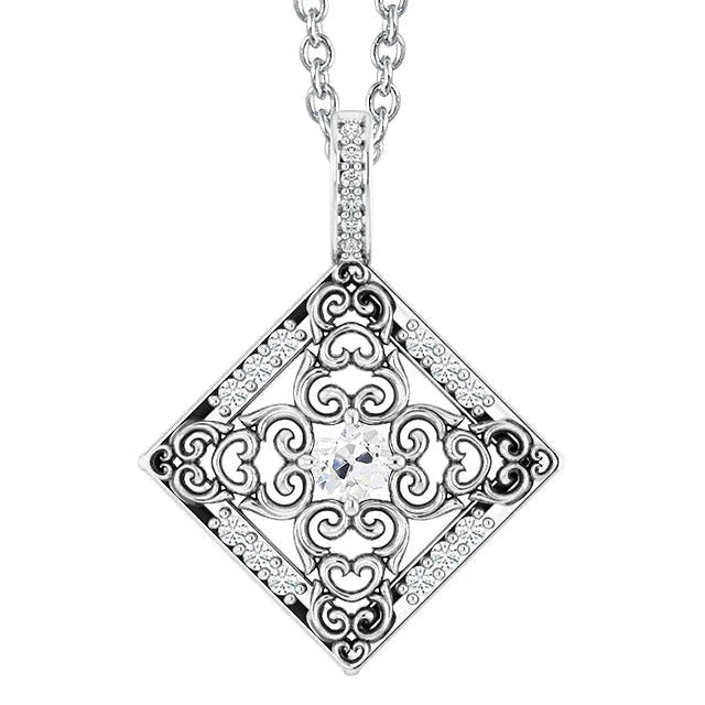 Antik-Stil Natürliche Diamant-Anhänger Altschliff Mit Öse Krappen 1.50 Karat