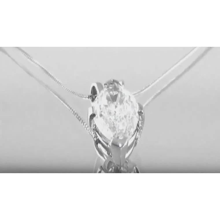 Big Solitaire Marquise Echte Diamant Halskette Anhänger 5 Ct. Weißer Schmuck