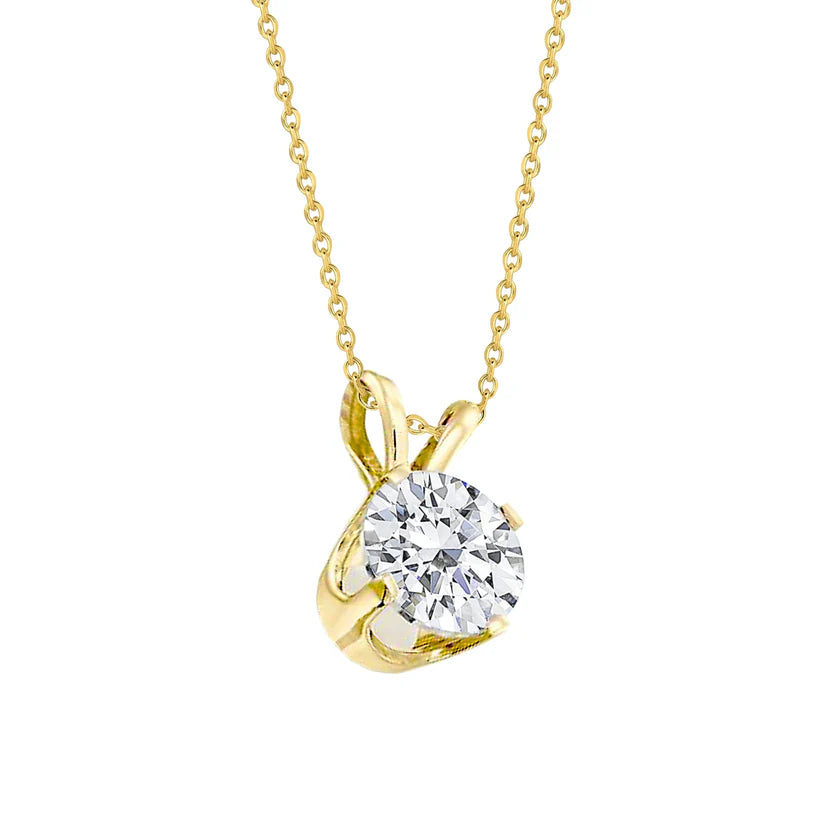 F Vs1 Solitaire 1,75 Karat Echt Diamant-Anhänger-Halskette Gelbgold 14K