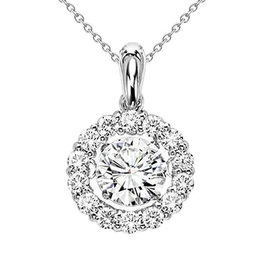 Funkelnde 3,50 Karat Natürliche Diamanten im Rundschliff Anhänger Halskette Wg 14K