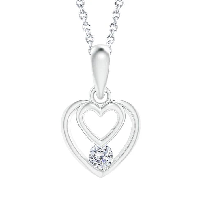Herzform Runde Echte Diamant Anhänger Halskette 1 Karat Frauen Schmuck