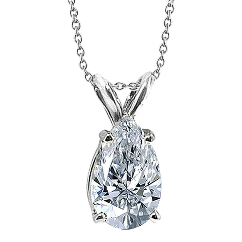 Riesiger Birnen Natürliche Diamant 4 Karat Anhänger Schmuck Goldhalskette