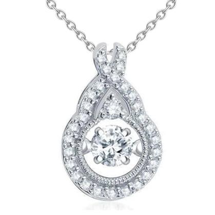 Runde Echt Diamant-Anhängerkette Mit Brillantform 2.85 Karat WG 14K