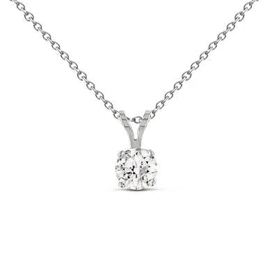 Solitär-Echt Diamant-Anhänger-Halskette 3 Karat Wunderschönes Weißgold 14K