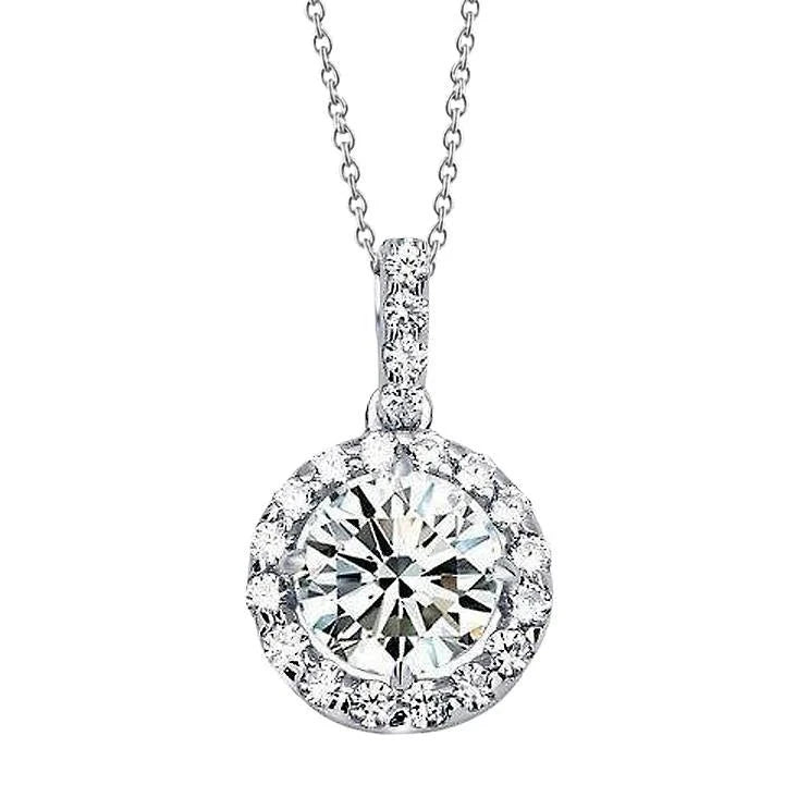 echter round diamant 2.50Karat anhänger Vorderansicht