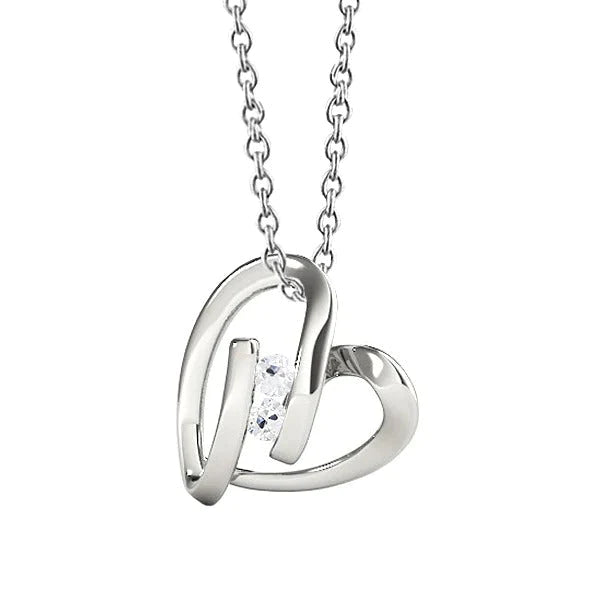 Weißgold 14K Echt Diamant Anhänger Rund Alt Europäisch 1 Karat